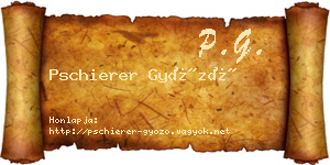 Pschierer Győző névjegykártya